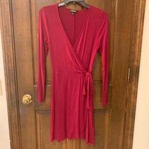 Express ruby red wrap dress- XS